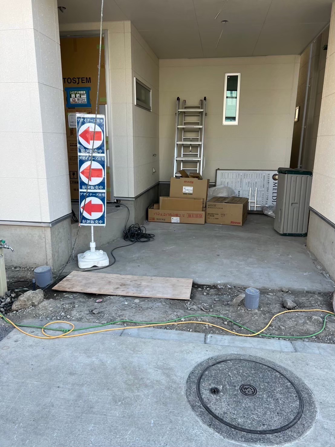 足立区 新築外構施工前｜全景（A号棟）