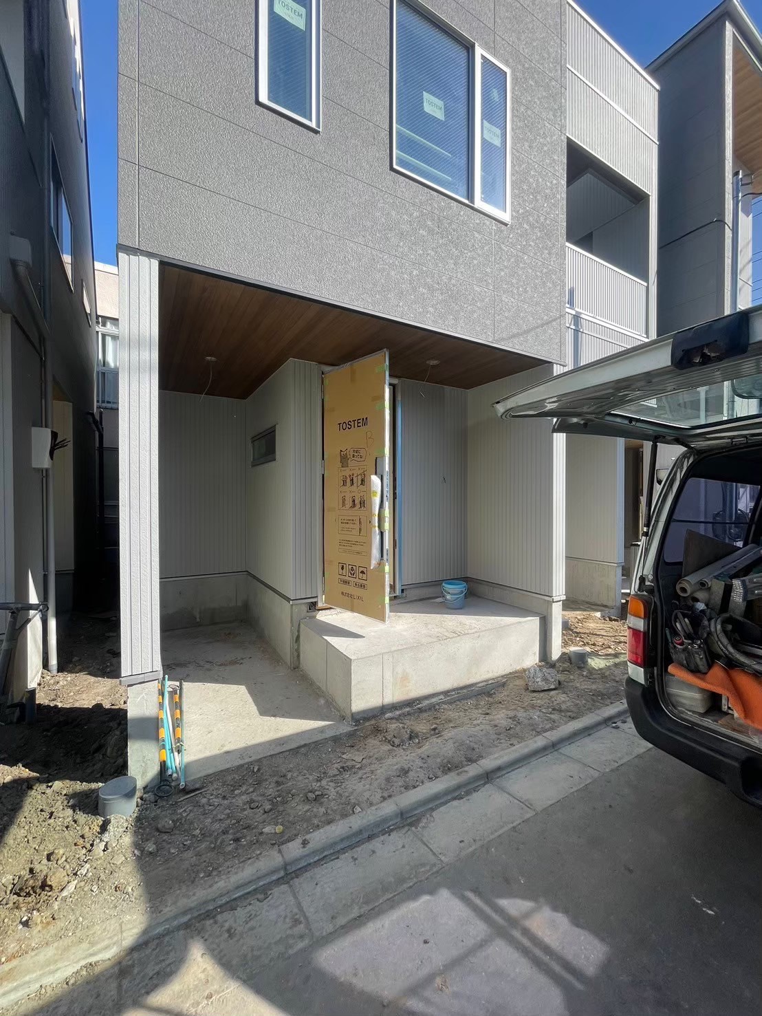 江戸川区 新築外構施工前｜全景（B号棟）