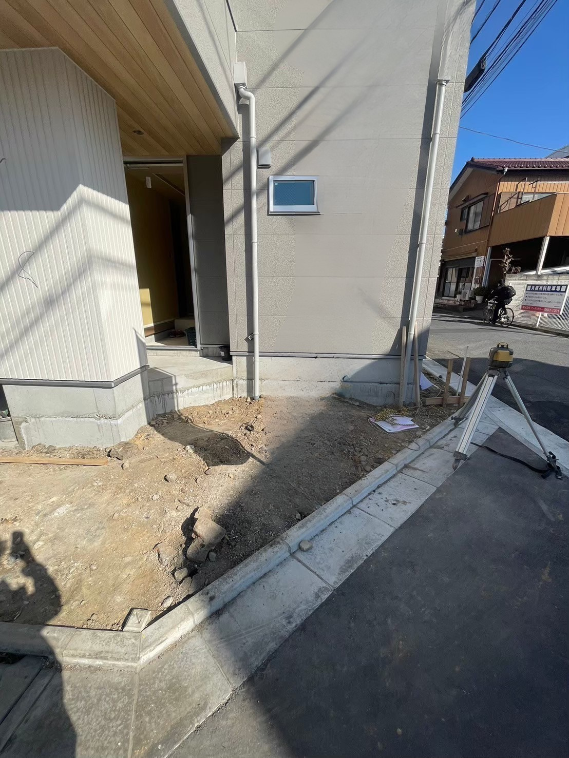江戸川区 新築外構施工前｜アプローチ部分（A号棟）