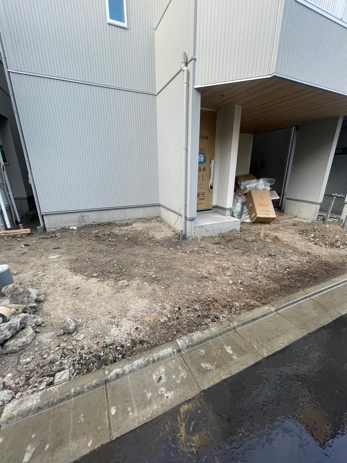 江戸川区 新築外構施工前｜全景（C号棟）