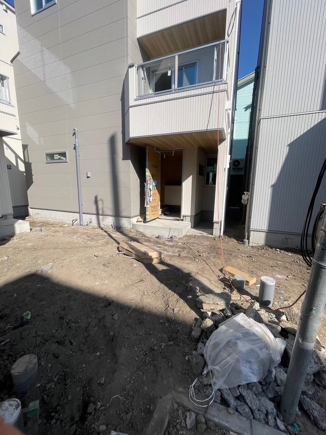 江戸川区 新築外構施工前｜全景（D号棟）