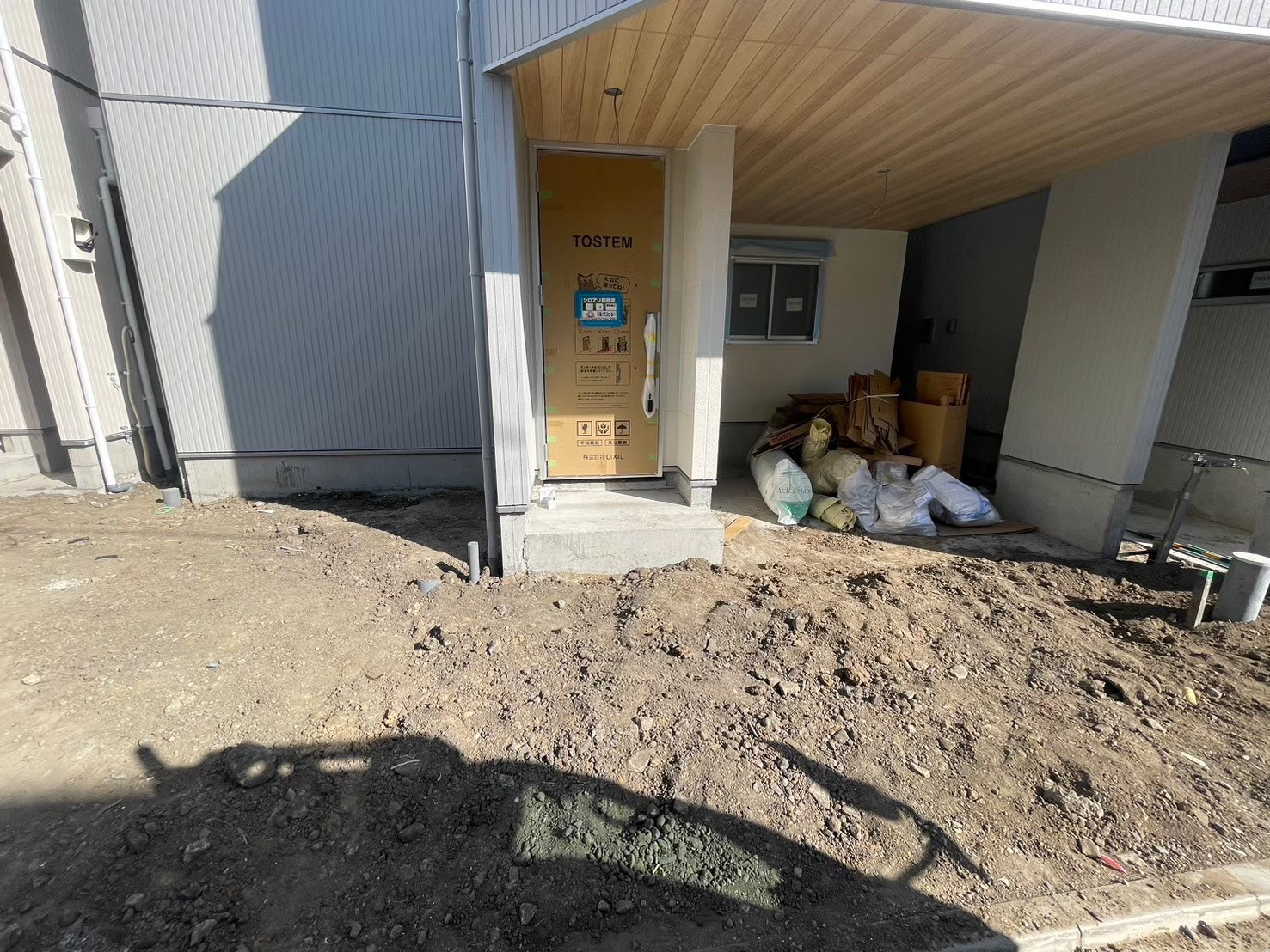 江戸川区 新築外構施工前｜駐車場部分（C号棟）