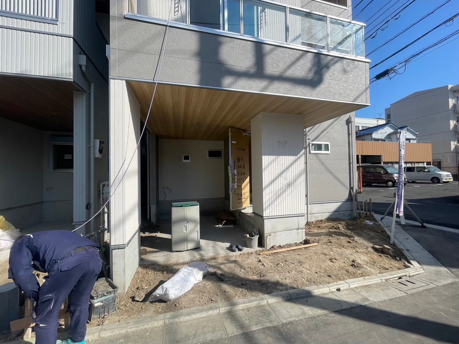 江戸川区 新築外構施工前｜全景（A号棟）