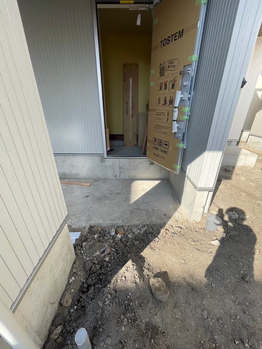 江戸川区 新築外構施工前｜玄関部分（F号棟）